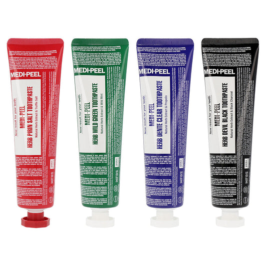 MEDI-PEEL Herb Toothpaste 130g (4 types) Pirin Salt / Wild Green / Dente Clear / Devil Black - Dodoskin