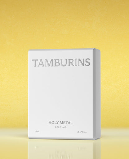 Experience the TAMBURINS The Egg Perfume with the scent of HOLY METAL