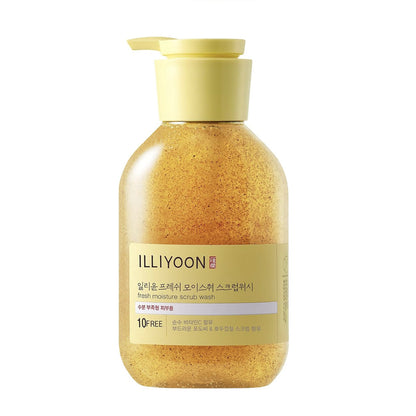 The ILLIYOON Fresh Moisture Scrub Wash 400ml is a gentle exfoliating cleanser designed to refresh and revitalize the skin.