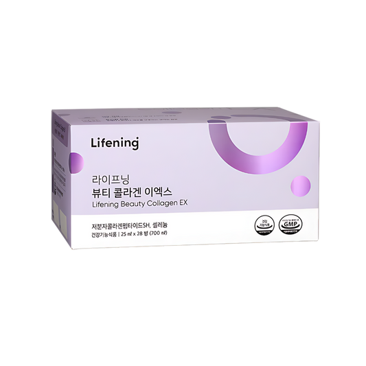 A box of INCELLDERM Lifening Beauty Collagen EX 700ml tea on black background.