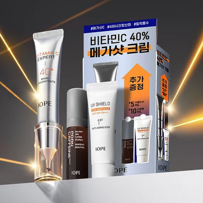 IOPE Vitamin C Expert 40% Mask Concentrate Set (15g + PDRN 5ml + Sun Ampoule 10ml)