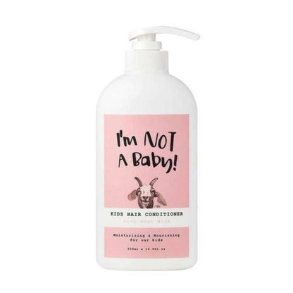  I'm Not A Baby! Kids Hair Conditioner with Goat Milk. This 500ml conditioner is specially formulated with nourishing goat milk to gently detangle and moisturize delicate hair