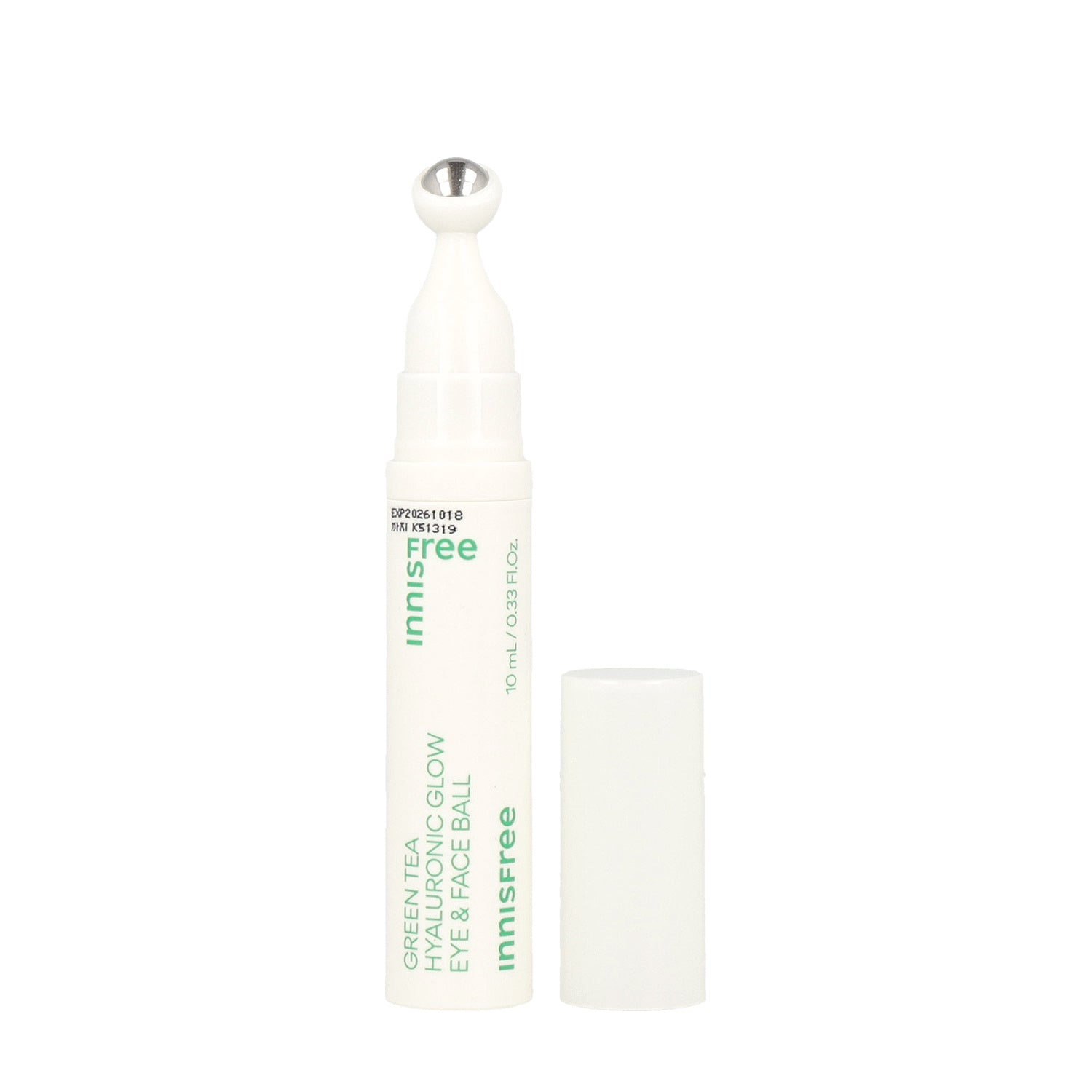 Infused with green tea extract and hyaluronic acid, this roll-on ball delivers a cooling effect that refreshes and revitalizes tired skin.