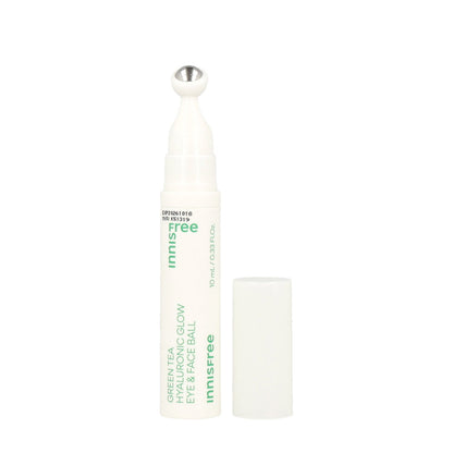 Infused with green tea extract and hyaluronic acid, this roll-on ball delivers a cooling effect that refreshes and revitalizes tired skin.