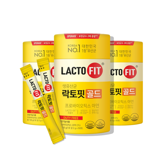 LACTO-FIT Gold 3box (2g x 150 Sticks) - This product comes in a convenient package of 3 boxes, each containing 150 sticks of 2 grams.