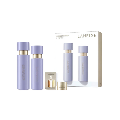 LANEIGE Perfect Renew 3X Set of 2: Two skincare products designed to rejuvenate and hydrate the skin effectively.