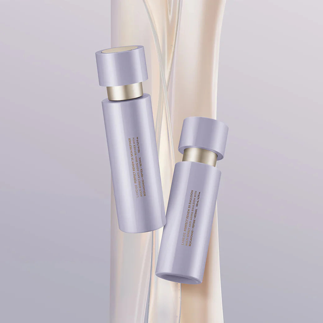 LANEIGE Perfect Renew 3X Set of 2: A duo of skincare essentials aimed at revitalizing and moisturizing the complexion.