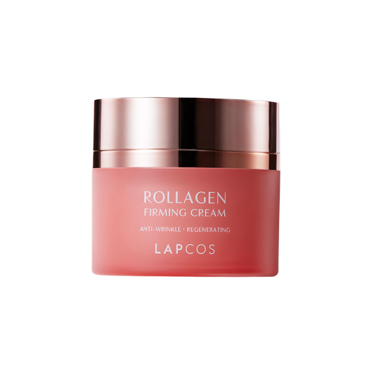 A 50ml jar of LAPCOS Collagen Firming Cream, designed to help improve skin elasticity and firmness.
