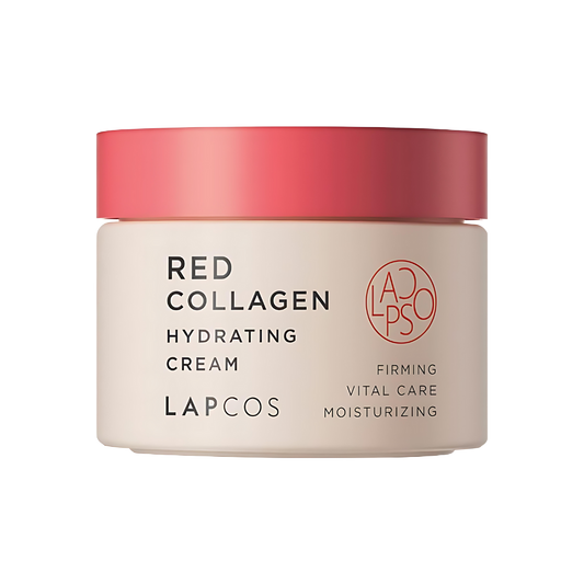 Image of LAPCOS Red Collagen Hydrating Cream 50ml, a skincare product in a red container with collagen for hydration.