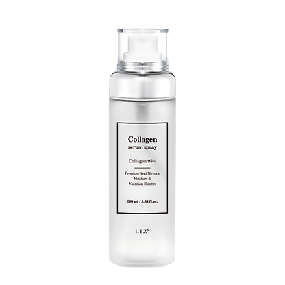 LIZK Collagen Serum Spray 100ml bottle designed for skin hydration and rejuvenation, enhancing elasticity and glow.