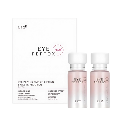  LIZ K Eye Peptox 360º Cream, 15ml, two-pack, designed to reduce fine lines and enhance skin elasticity around the eyes.