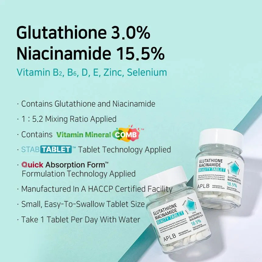 (Mhark) APLB Glutathione Niacinamide Beauty Tablet 15g - KLO