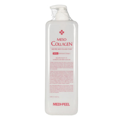  MEDI-PEEL Meso Collagen Toner 1000ml Product Description:  MEDI-PEEL Meso Collagen Toner is a large-volume toner enriched with collagen, designed to hydrate and firm the skin while preparing it for subsequent skincare steps.