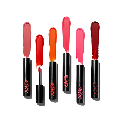 MERZY The First Velvet Tint 4.5g in a sleek black tube with gold accents, perfect for a luxurious makeup look.