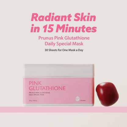 Milk Touch Plum Pink Glutathione Gentle Daily Brightening Mask 330g x 30 Sheets