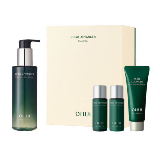 OHUI Prime Advancer Gel to Foam Deep Cleanser Special Set