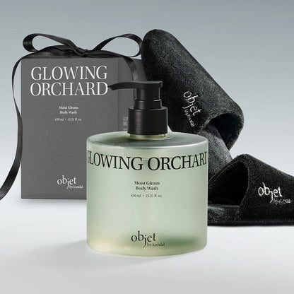 KUNDAL Objet Moist Gleam Body Wash 450ml & Room Slippers Set