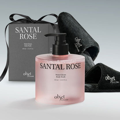Objet by KUNDAL Moist Gleam Body Wash 450ml & Room Slippers Set
