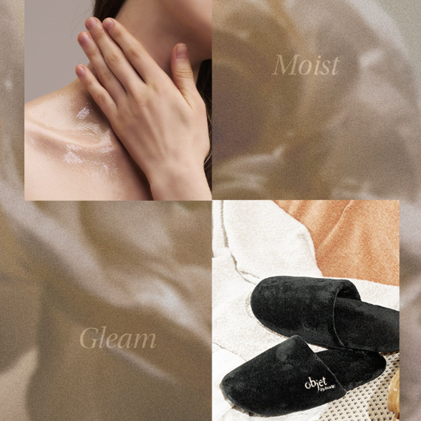 KUNDAL Objet Moist Gleam Body Wash 450ml & Room Slippers Set