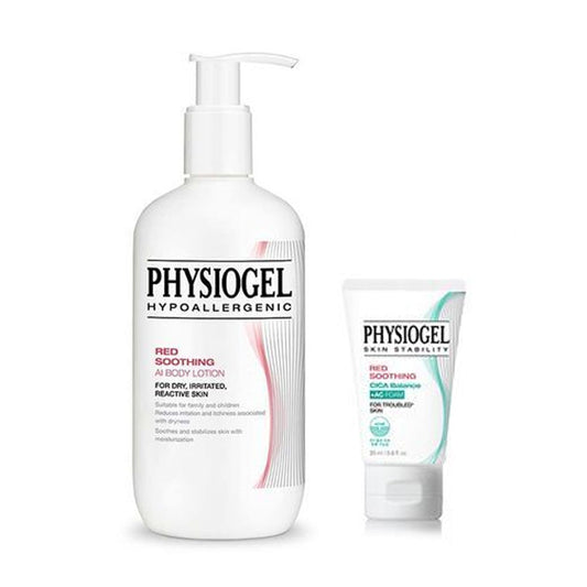 PHYSIOGEL Red Soothing AI Body Lotion (400ml) + Cica Foam Cleanser (20ml) Limited Edition Set