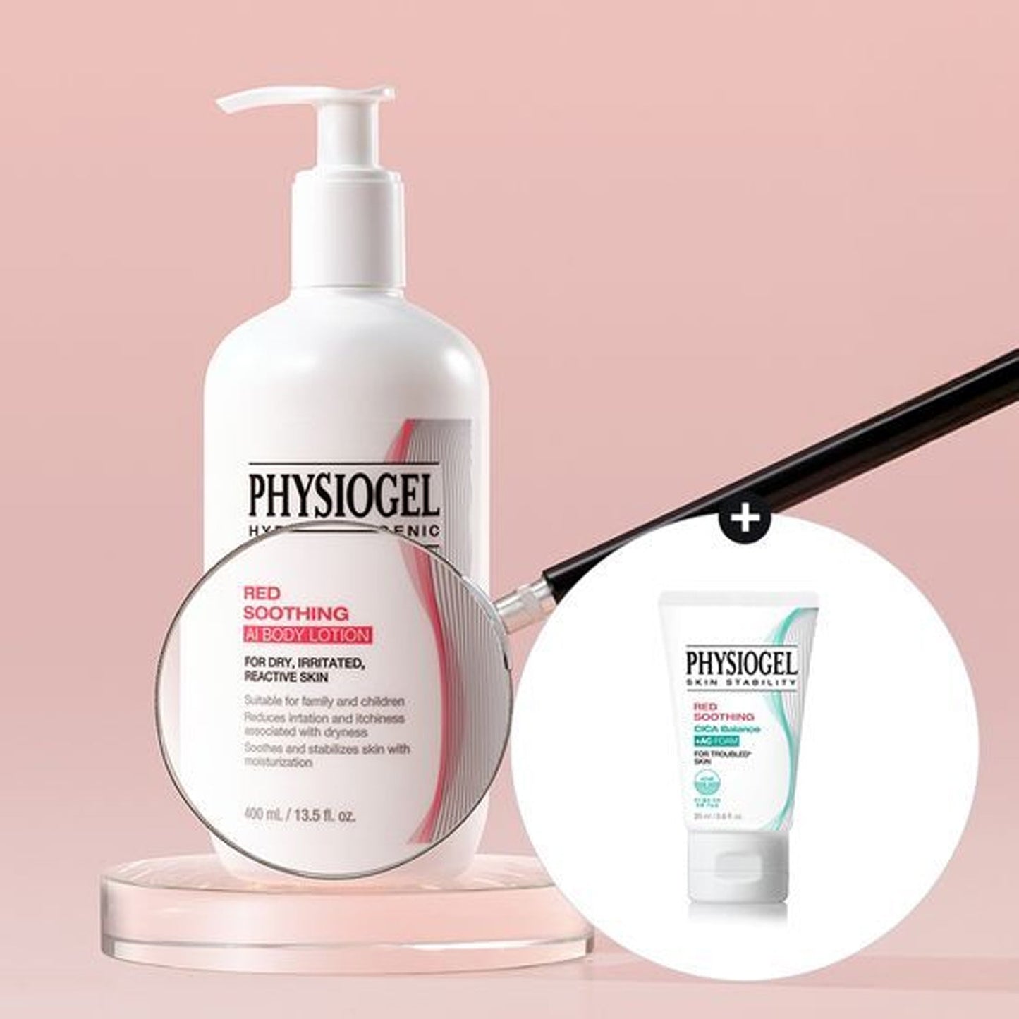 PHYSIOGEL Red Soothing AI Body Lotion (400ml) + Cica Foam Cleanser (20ml) Limited Edition Set