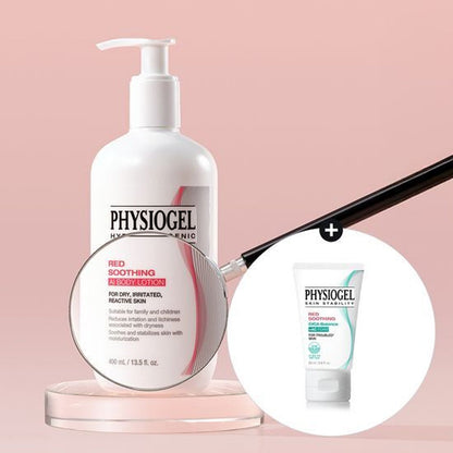 PHYSIOGEL Red Soothing AI Body Lotion (400ml) + Cica Foam Cleanser (20ml) Limited Edition Set