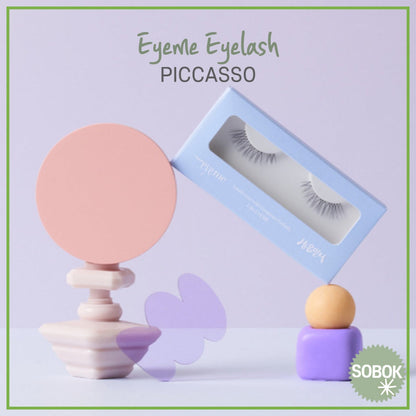 Ten varieties of PICCASSO Eyeme Fale Eyelashes, each 1g, presented in an array of styles for versatile eye enhancement.