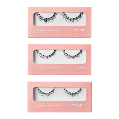 PICCASSO Eyeme W-cut Cutting False Eyelash 1g, available in three styles, enhances eye beauty with elegant, dramatic flair.