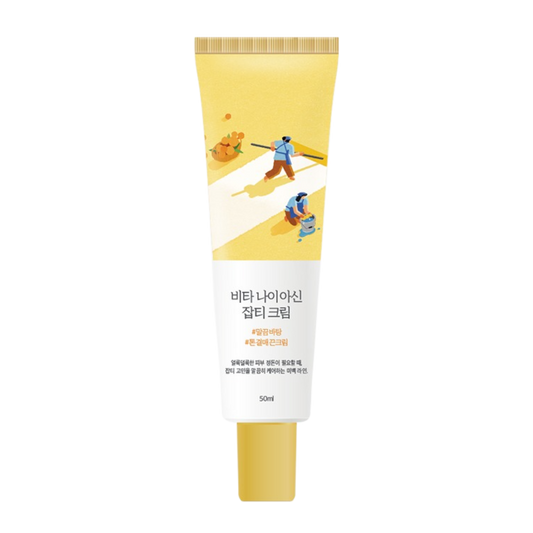 The ROUND LAB Vita Niacin Blemish Cream is a targeted treatment cream designed to address blemishes and brighten the complexion