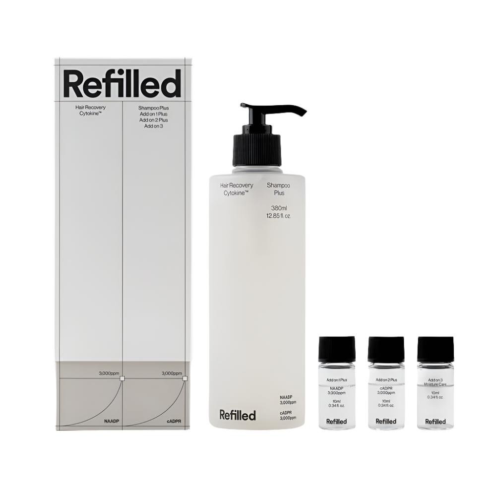 Refilled Hair Recovery Cytokine Shampoo 380ml is a restorative shampoo designed to rejuvenate and strengthen hair.