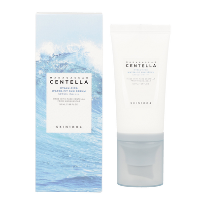 SKIN1004 Madagascar Centella Hyalu-Cica Water-FIT Sun Serum 50ml SPF50+ PA++++: A hydrating sun serum with SPF50+ and PA++++ protection.