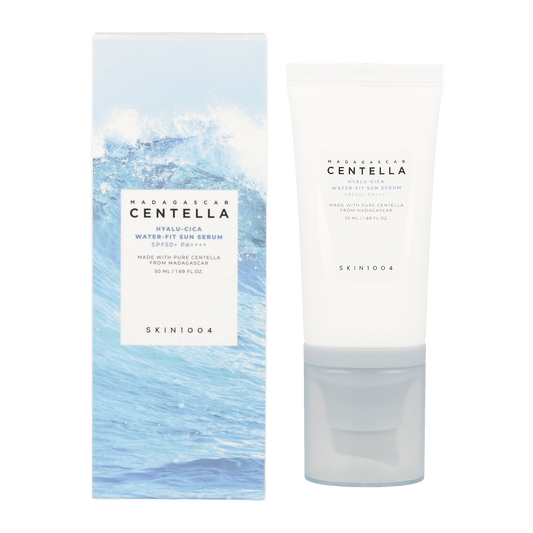 SKIN1004 Madagascar Centella Hyalu-Cica Water-FIT Sun Serum 50ml SPF50+ PA++++: A hydrating sun serum with SPF50+ and PA++++ protection.