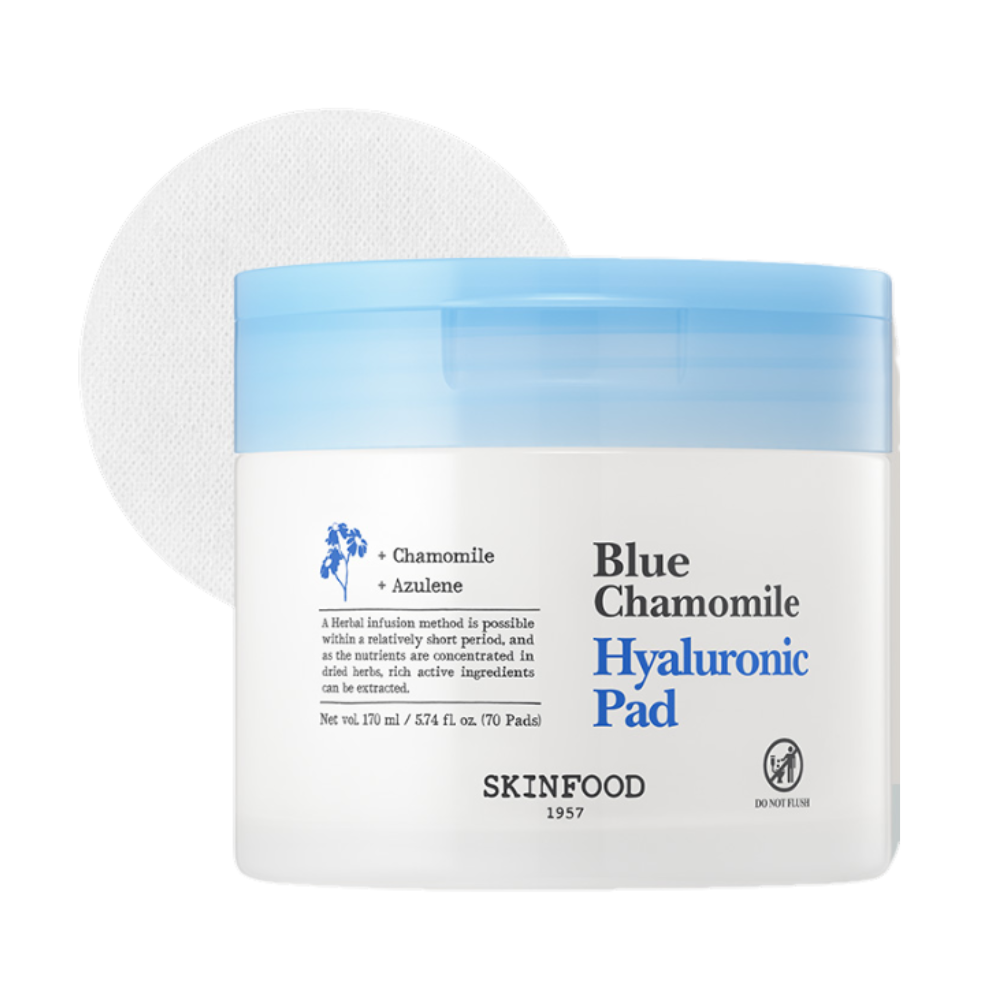 SKINFOOD Blue Chamomile Hyaluronic Pads 170ml (70 Sheets)