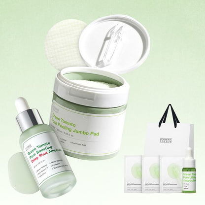 SUNGBOON EDITOR [GIFT SET] Green Tomato Deep Shot Ampoule + Pads + Ampoule (10ml) + 3 Pore Mask Packs