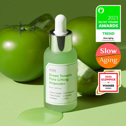 SUNGBOON EDITOR [GIFT SET] Green Tomato Deep Shot Ampoule + Pads + Ampoule (10ml) + 3 Pore Mask Packs