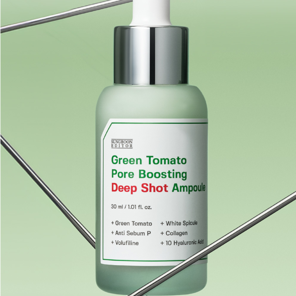 SUNGBOON EDITOR [GIFT SET] Green Tomato Deep Shot Ampoule + Pads + Ampoule (10ml) + 3 Pore Mask Packs