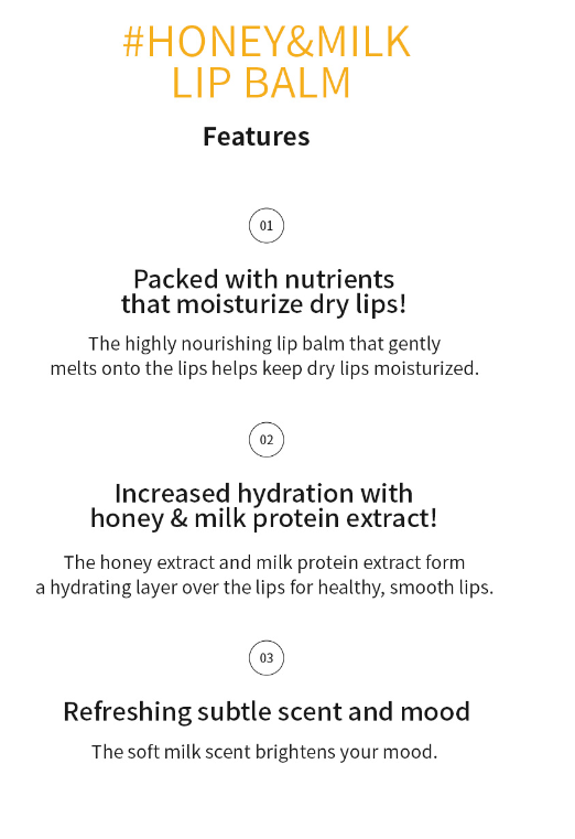 A'PIEU Honey & Milk Lip Balm 3.3g - KLO