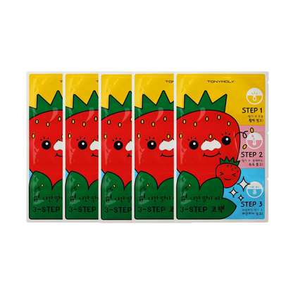 (Matt) TONYMOLY Runaway Strawberry Seeds 3 Step Nose Pack 6g (5ea/10ea) - DODOSKIN