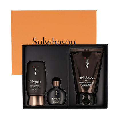Sulwhasoo set: UV Defense Protector 50ml, 100ml, and 250ml. Perfect skincare trio for men.