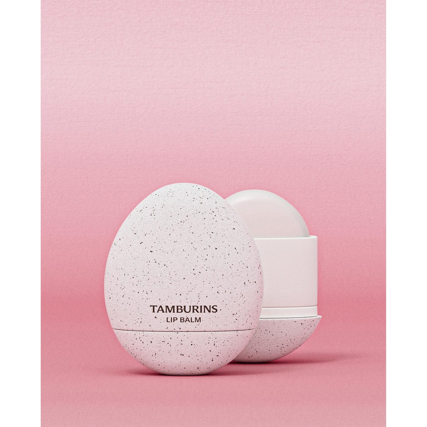 Egg white lip balm from Palermo by TAMBURINS in unique egg-shaped packaging.