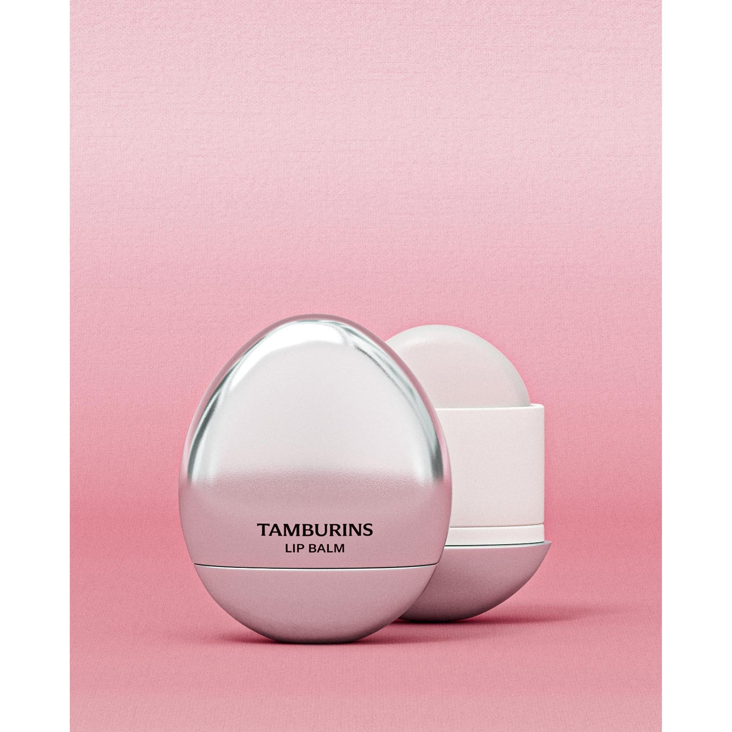 Keep your lips soft and nourished with TAMBURINS Egg Lip Balm in a sleek white container.