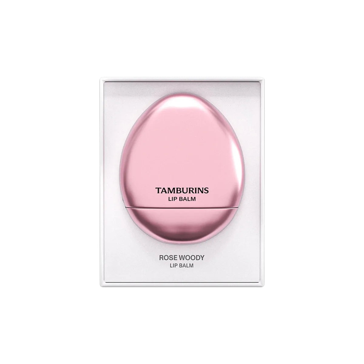 Tamburins pink lip balm: a cute egg-shaped container with a moisturizing balm inside, perfect for soft and smooth lips.