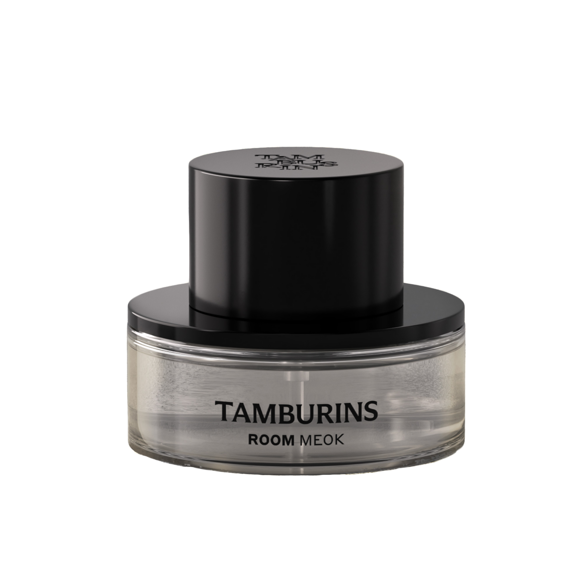 A 90ml bottle of TAMBURINS Room Spray in black packaging, emitting a luxurious perfume scent.