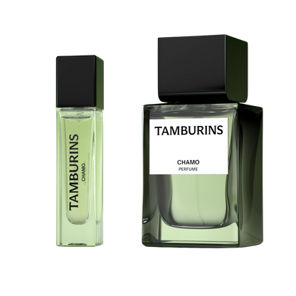 TAMBURINS Perfume bottle with #Chamo available in 11ml and  50ml.