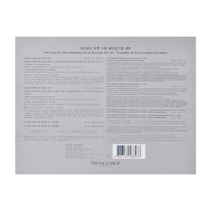 THE FACE SHOP The Fresh For Men Hydrating Facial Skincare Set (Toner 180ml+Emulsion 170ml+Toner 32ml+Emulsion 32ml)