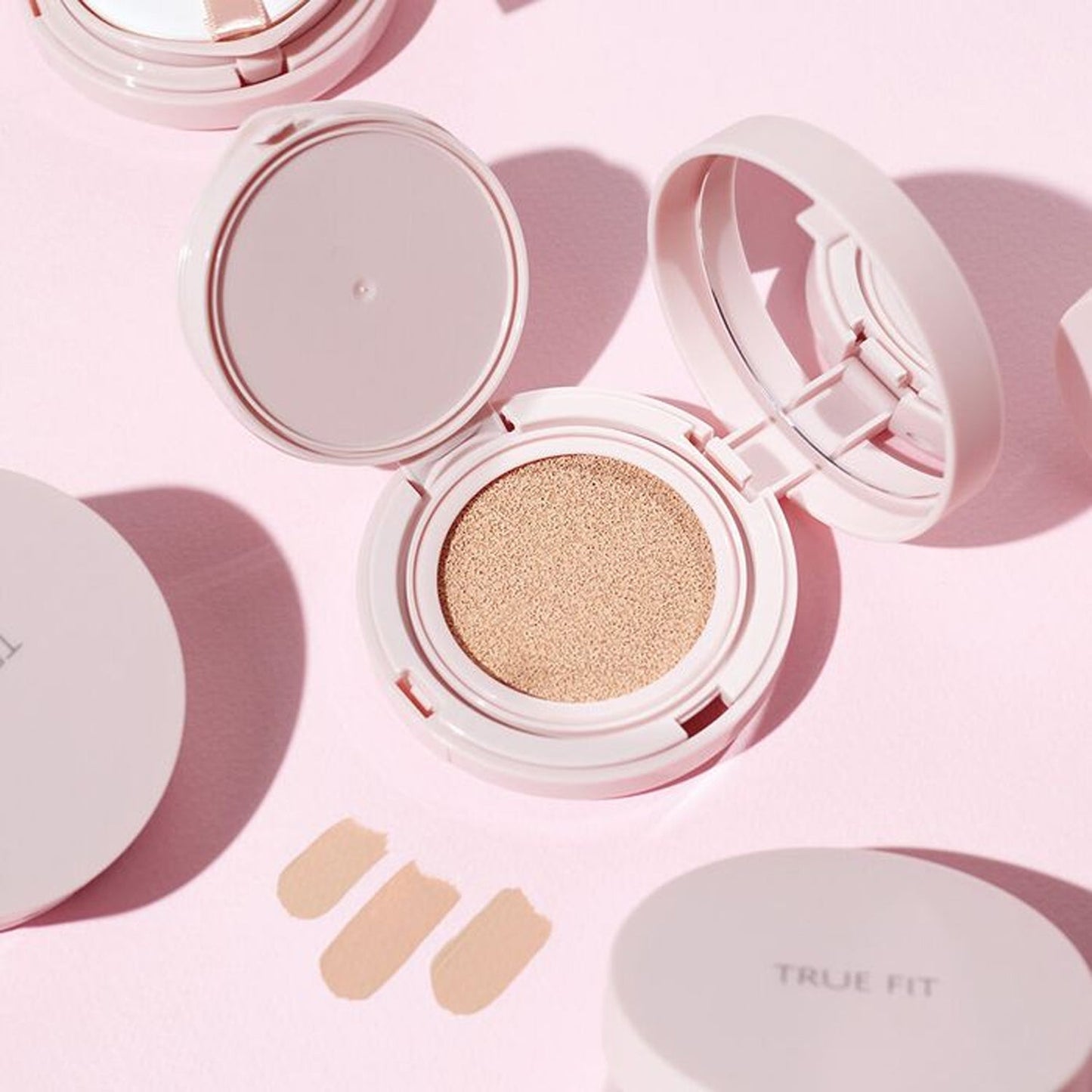 the SAEM True Fit Fixer Cushion 15g 3 Colors