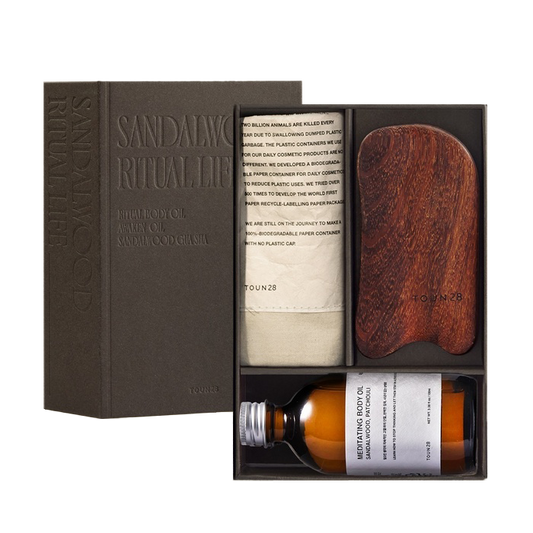 TOUN28 Sandalwood Ritual Life Gift Set (Body Oil+Gua Sha)