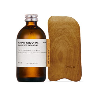 TOUN28 Sandalwood Ritual Life Gift Set (Body Oil+Gua Sha)