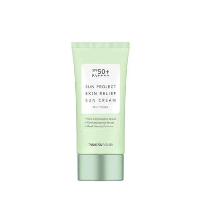 (Matthew) THANK YOU FARMER Sun Project Skin Relief Sun Cream SPF50+ PA++++ 50ml - DODOSKIN