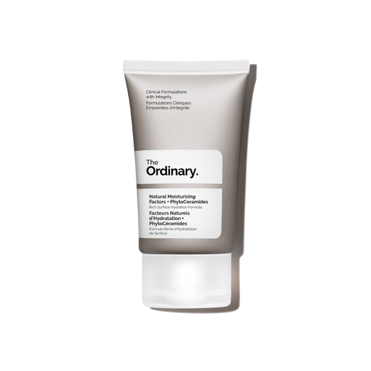 A 30ml bottle of The Ordinary Natural Moisturizing Factors + PhytoCeramides, designed for deep hydration and skin barrier support.